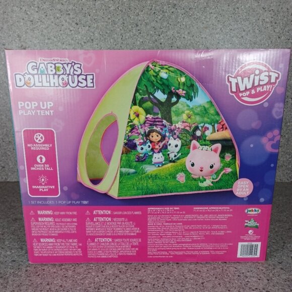 Tent Gabby's Dollhouse Kids Fun Activity Toy Pop Up Tent - Picture 4 of 6
